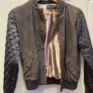 suede leather bomber jacket